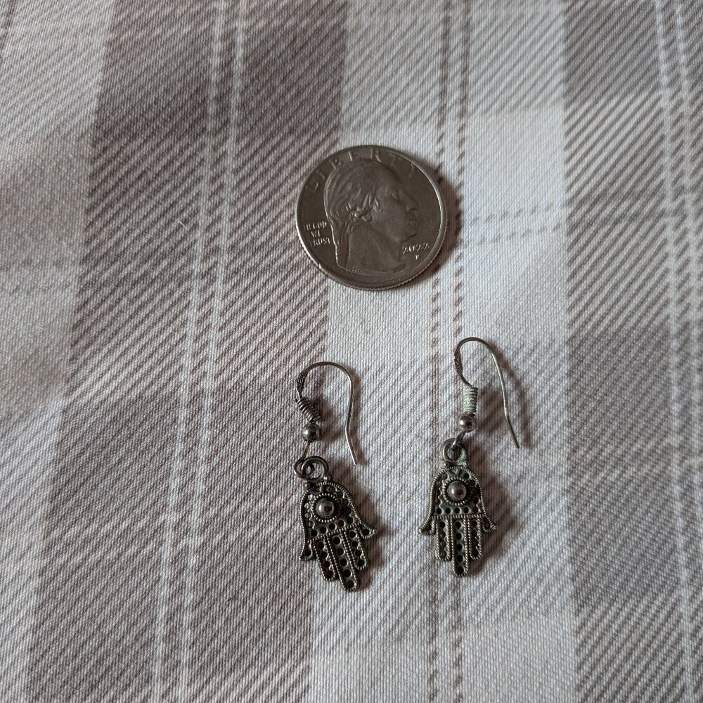 Used Hamsa Hand Earrings